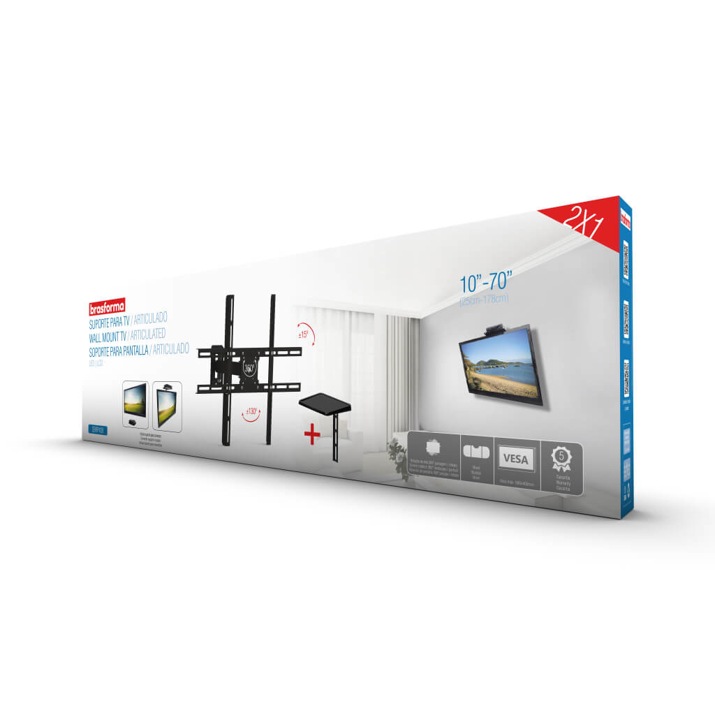 SOPORTE TV SBRP430 CON BRAZO 360° 10 A 70 + SOPORTE DECO - 4