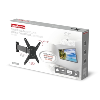SOPORTE TV SBRP431 BRAZO EXTENSOR 68 CM 23'' A 55'' 35KG NEGRO BRASFORMA - 6