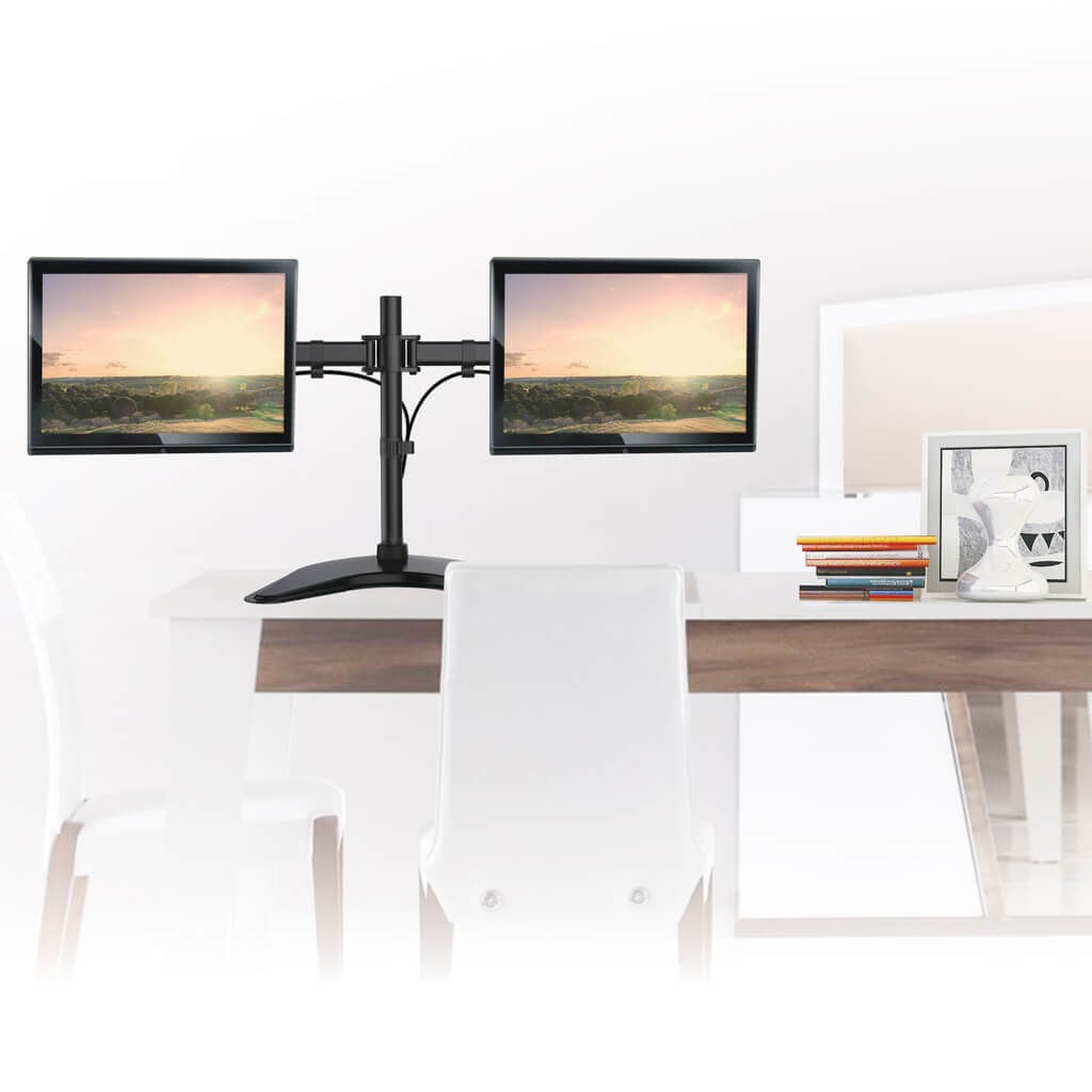 SOPORTE BRASFORMA 2 MONITORES/TV 13' A 27” -BASE 18KG 360° NEGRO - 2