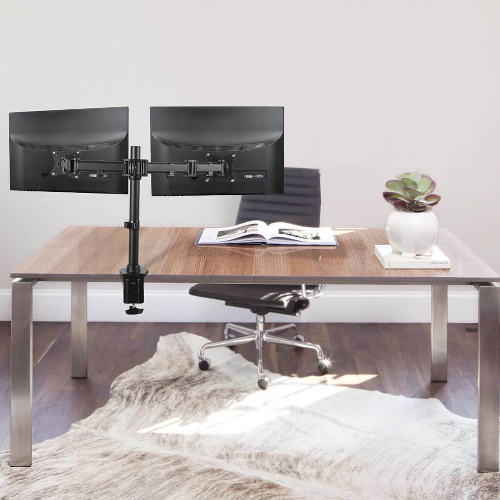SOPORTE BRASFORMA 2 MONITORES TV 13' A 27” 360° 16KG NEGRO - 2