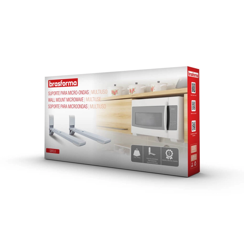 SOPORTE HORNO MICROONDAS BRASFORMA SBR3.8 - MULTIUSO – 30 KG BLANCO - 4