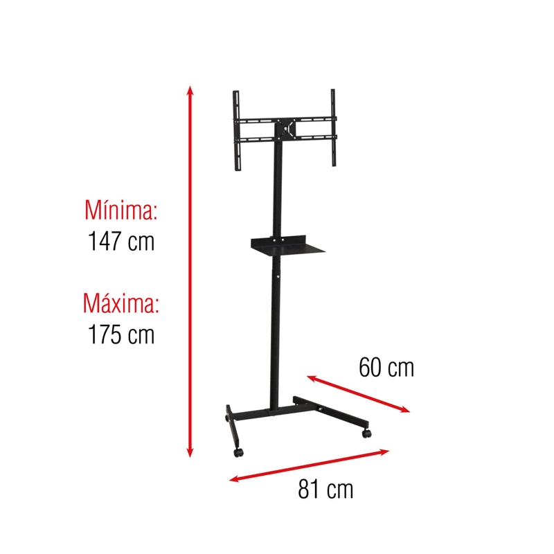 Pedestal Rack para TV de 10" a 70" Inclinable  35kg  SBRR10 BRASFORMA - 5