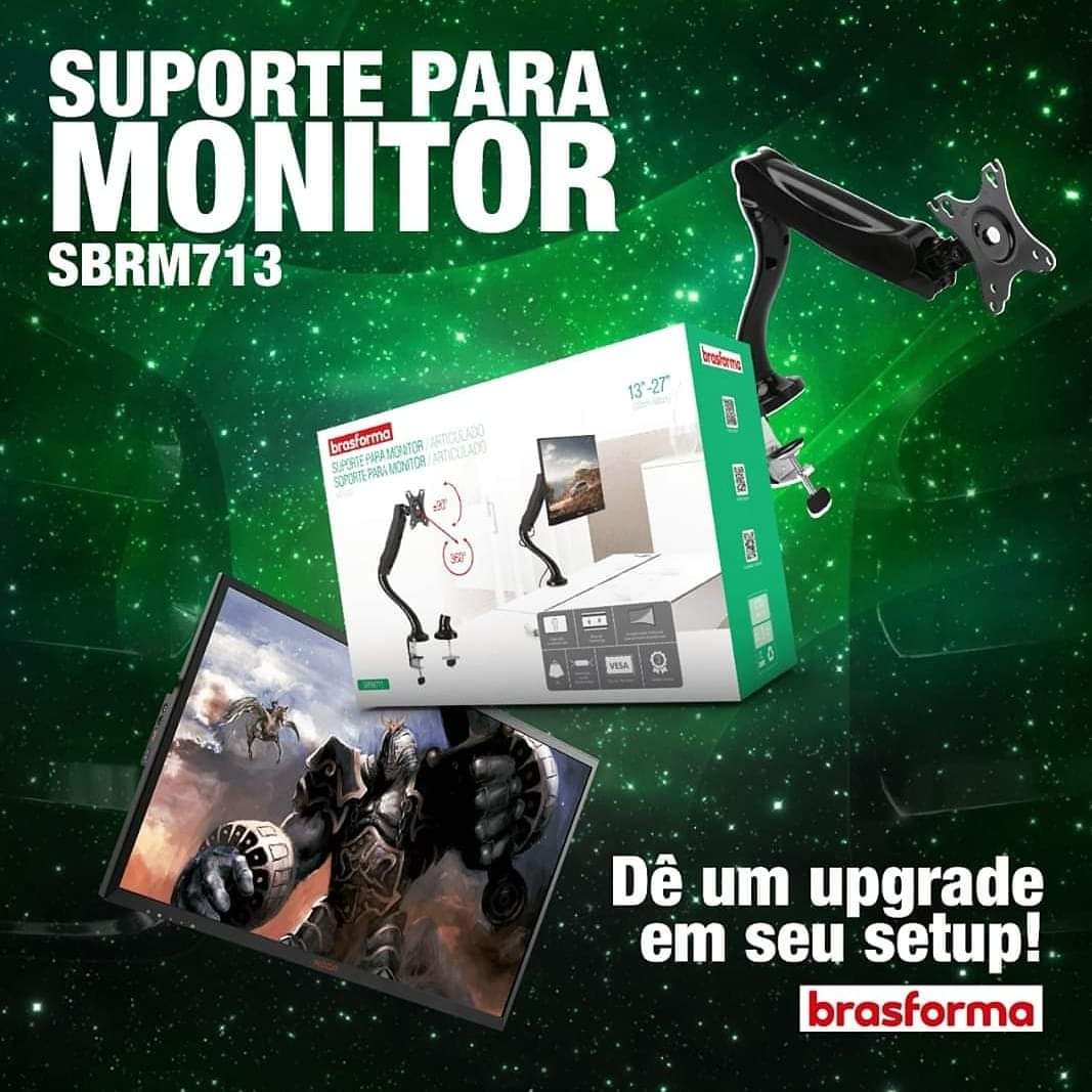 SOPORTE BRASFORMA MONITOR GAS SPRING 13' A 27' 360° - 6