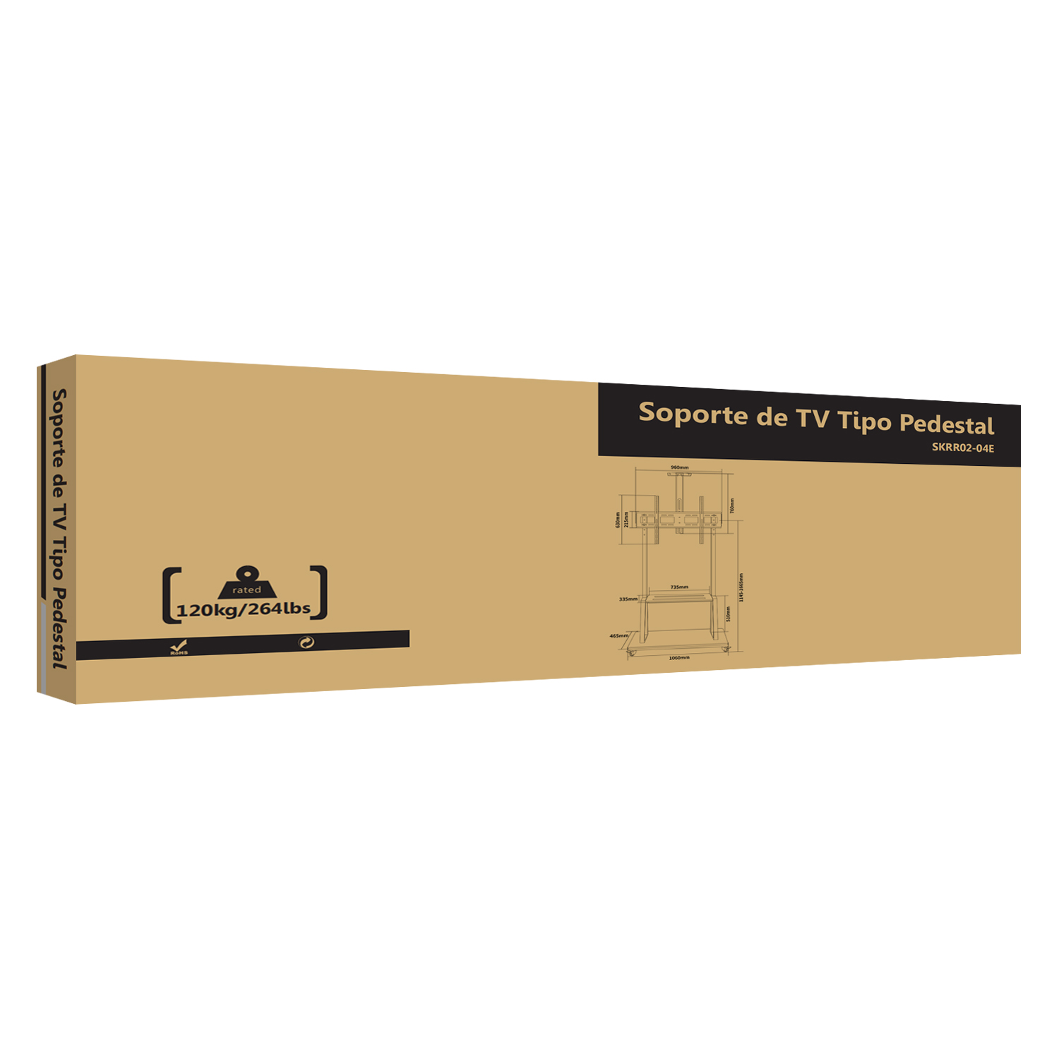 RACK PARA TV SKRR02-04E C/RUEDAS 55' A 110' 120KG HEAVY DUTY - 7