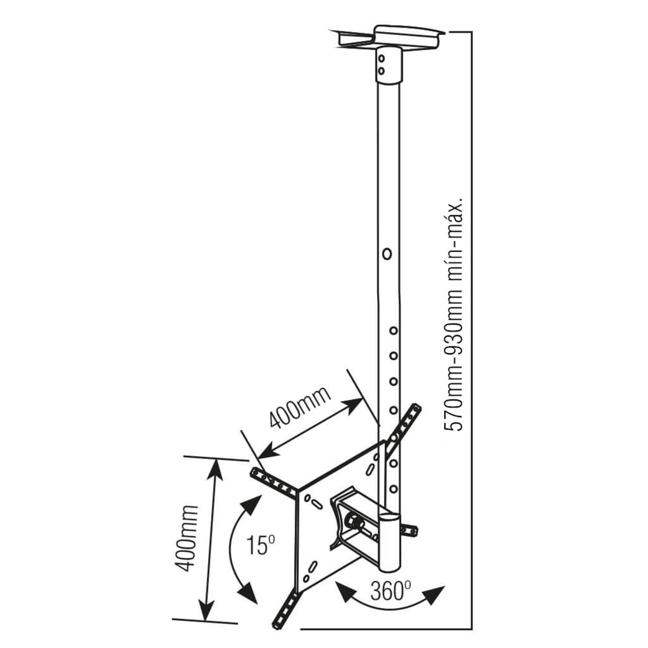 SOPORTE TV SBRP1050 PARA TECHOS BAJOS 10' A 60' INCLINABLE BRASFORMA - 2