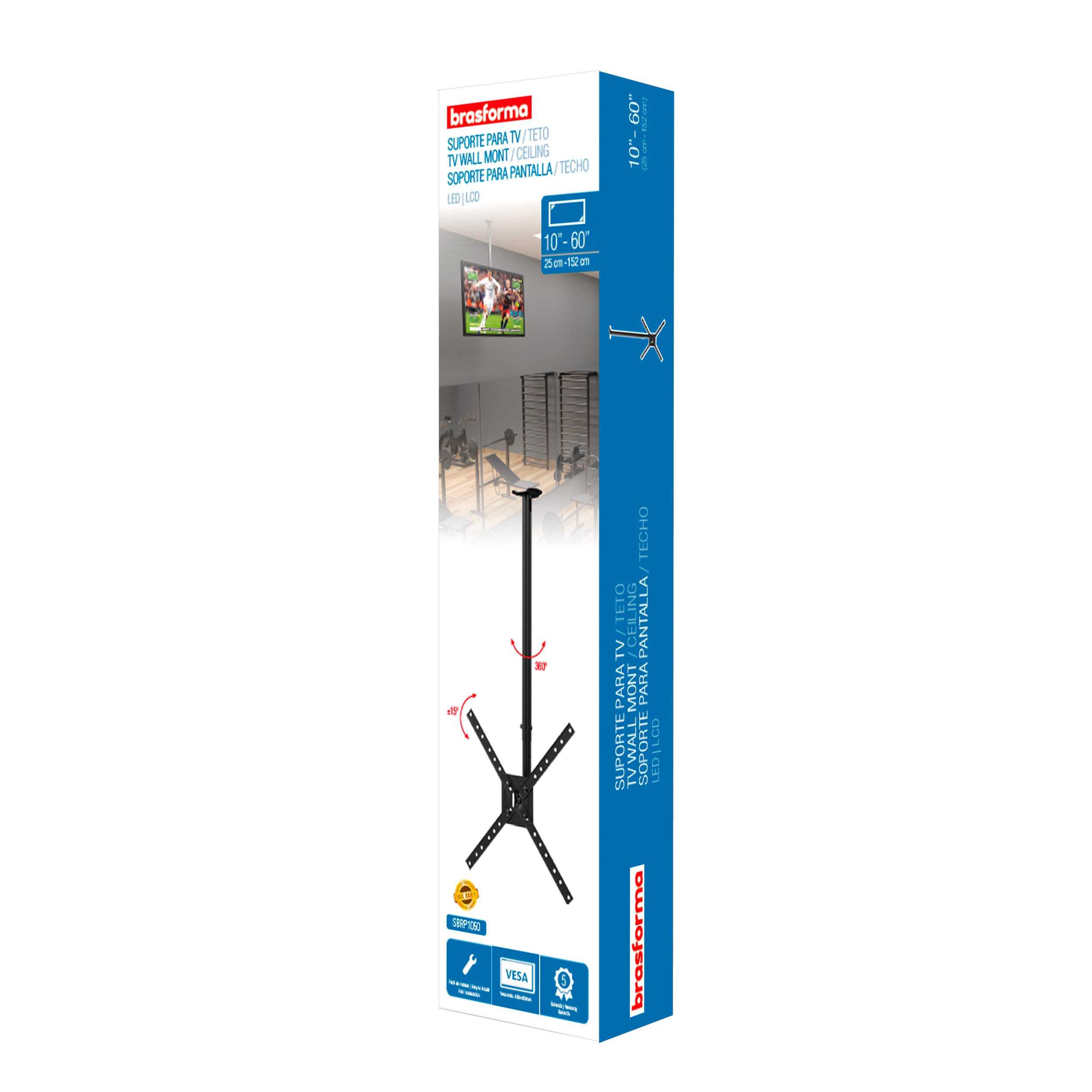 SOPORTE TV SBRP1050 PARA TECHOS BAJOS 10' A 60' INCLINABLE BRASFORMA - 4