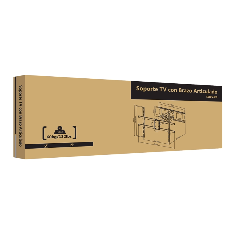 Soporte TV con doble Brazo de 63 cm - 37" a 100" 60kg  SBRP2480 - 5