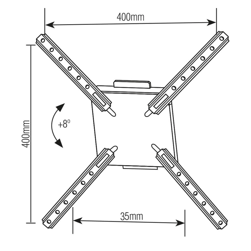 SOPORTE PARA TV SBRLB110B INCLINABLE 10 'A 55' BLANCO CANDADO - 3