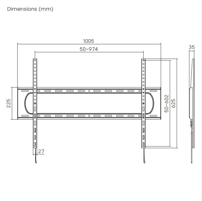 Soporte Fijo para TV de Alta Carga  60" ~ 120"  - 120kg  SBRP73-69F  Brasforma - 5