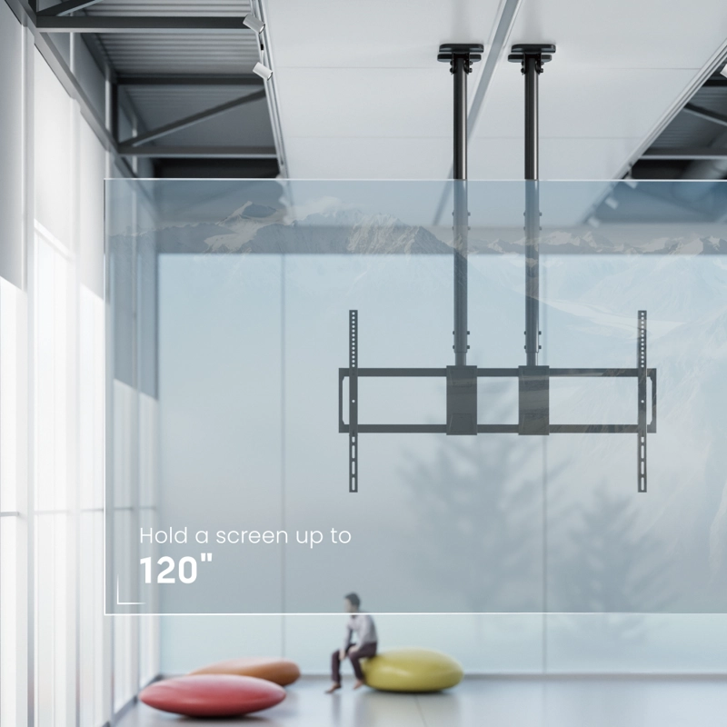 Soporte de TV para Techo con Doble Tubo alta carga  60" a 120" 120kg  SBRP15610L  Brasforma - 4
