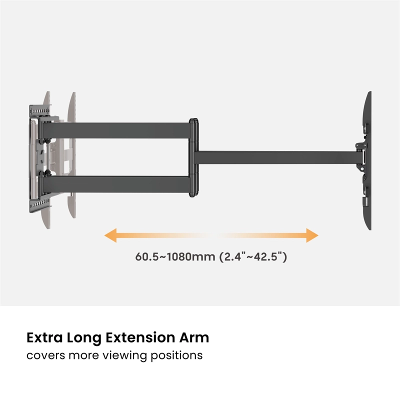 Soporte para TV con doble Brazo  - 1.08m  43" a 90"  60kg - sbrp84-486XL  Brasforma - 2