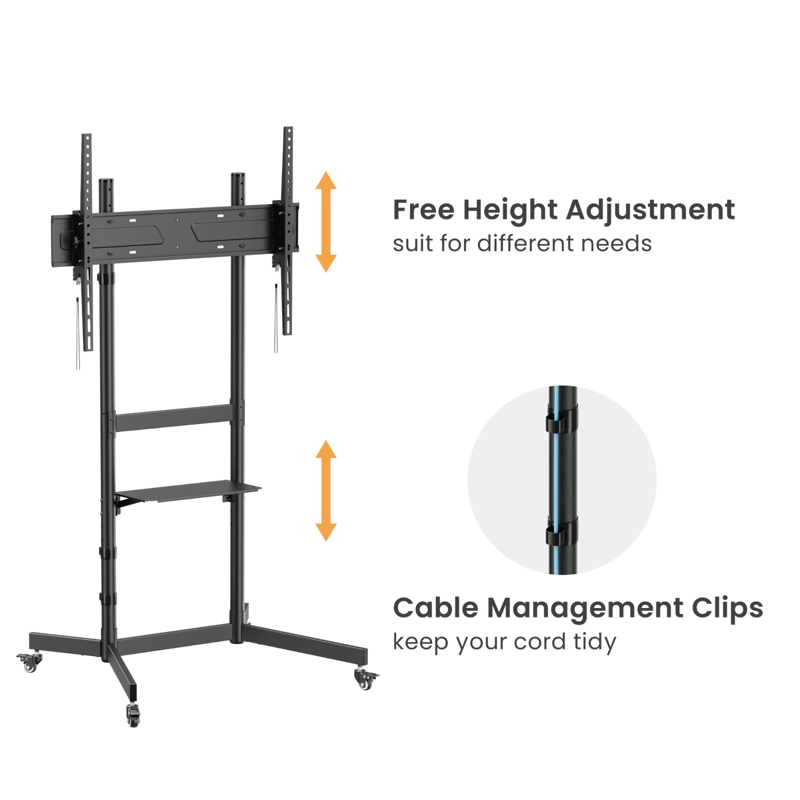 PEDESTAL DE TV PARA 55' A 100'  70KG INCLINABLE Y AJUSTABLE - SBRCR1044 BRASFORMA - 3