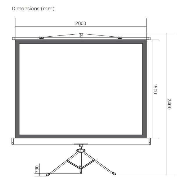 PANTALLA PARA PROYECTOR  - CON TRIPODE 200CM X 150CM  100'  4:3 SBRTP100 BRASFORMA - 4
