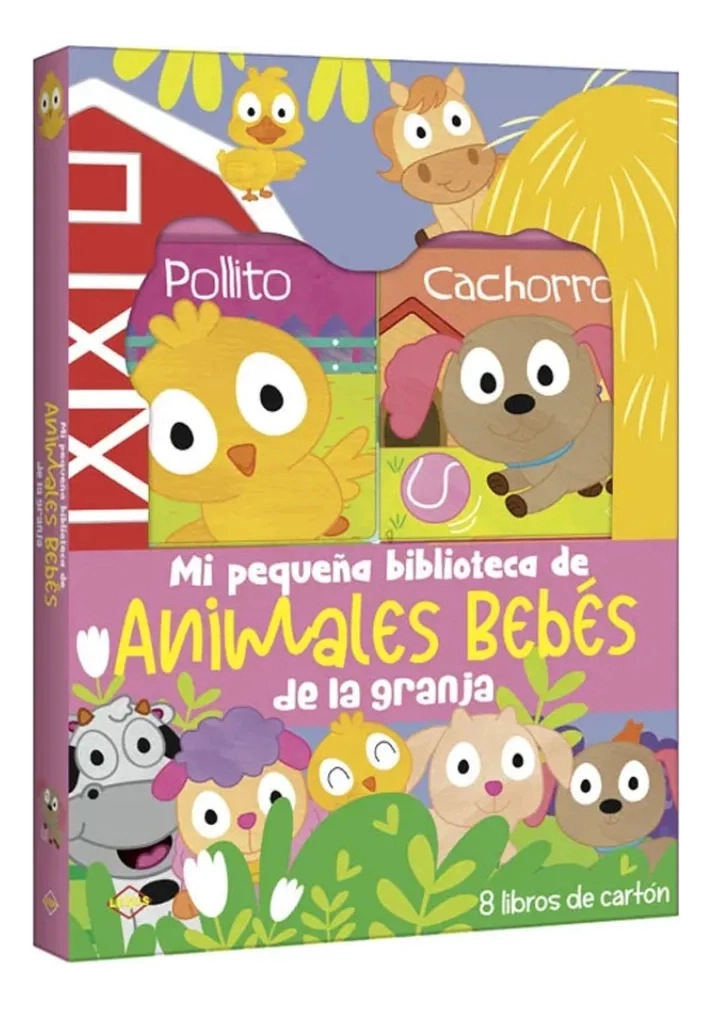 ANIMALES BEBE S DE LA GRANJA MI PEQUEÑA BIBLIOTECA 8 LIBROS - 1