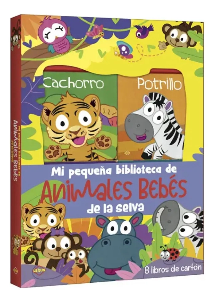 ANIMALES BEBE S DE LA SELVA MI PEQUEÑA BIBLIOTECA 8 LIBROS - 1