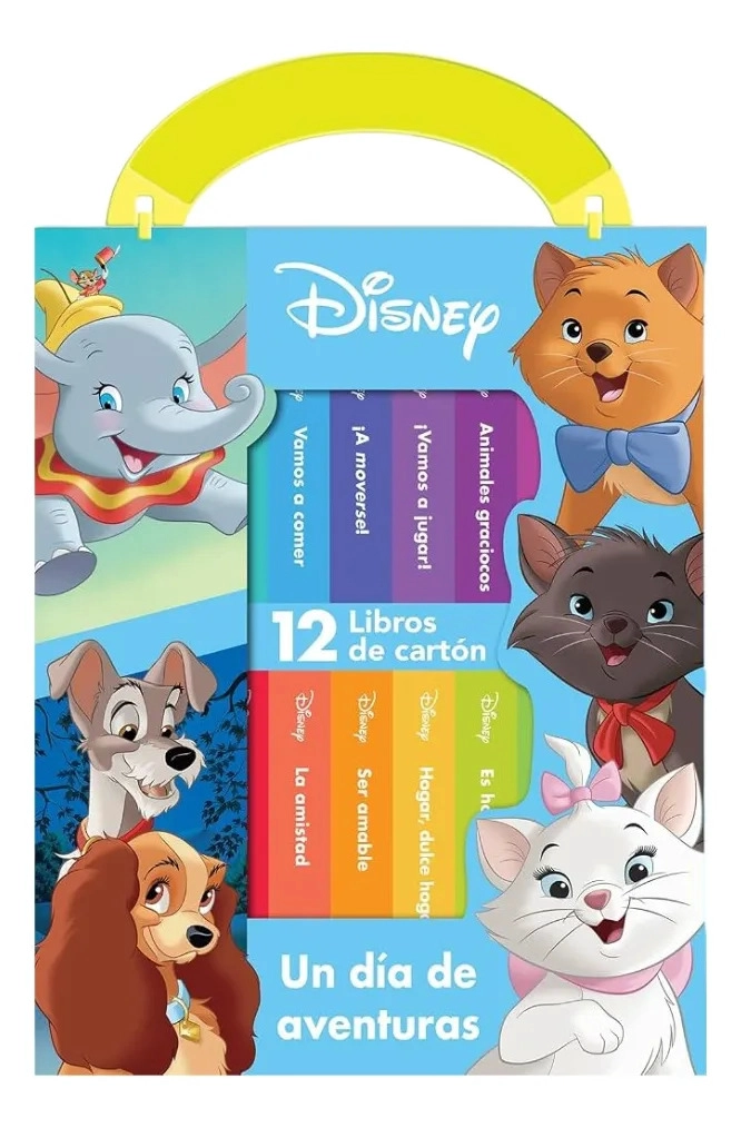 ESTUCHE DISNEY UN DIA DE AVENTURAS 12 MINI LIBROS DE CARTON - 1