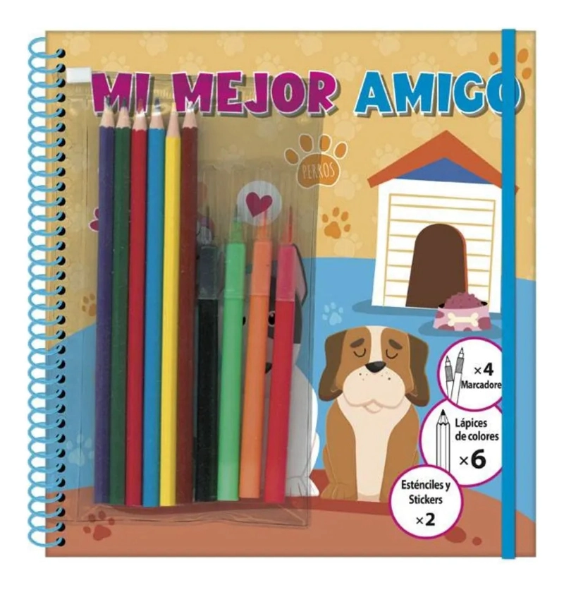 MI MEJOR AMIGO LIBRO PARA COLOREAR CON LAPICES Y STICKERS - 1
