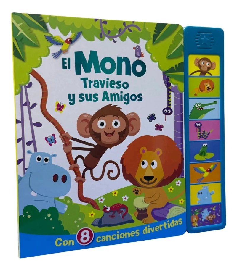 EL MONO TRAVIESO Y SUS AMIGOS LIBRO CON 8 SONIDOS ANIMALES - 1