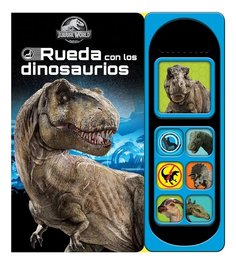 JURASSIC WORLD RUEDA CON LOS DINOSAURIOS LIBRO 7 SONIDOS - 1
