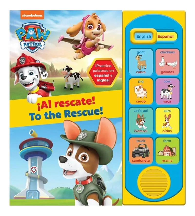 PAW PATROL AL RESCATE LIBRO INFANTIL BILINGÜE 8 SONIDOS - 1