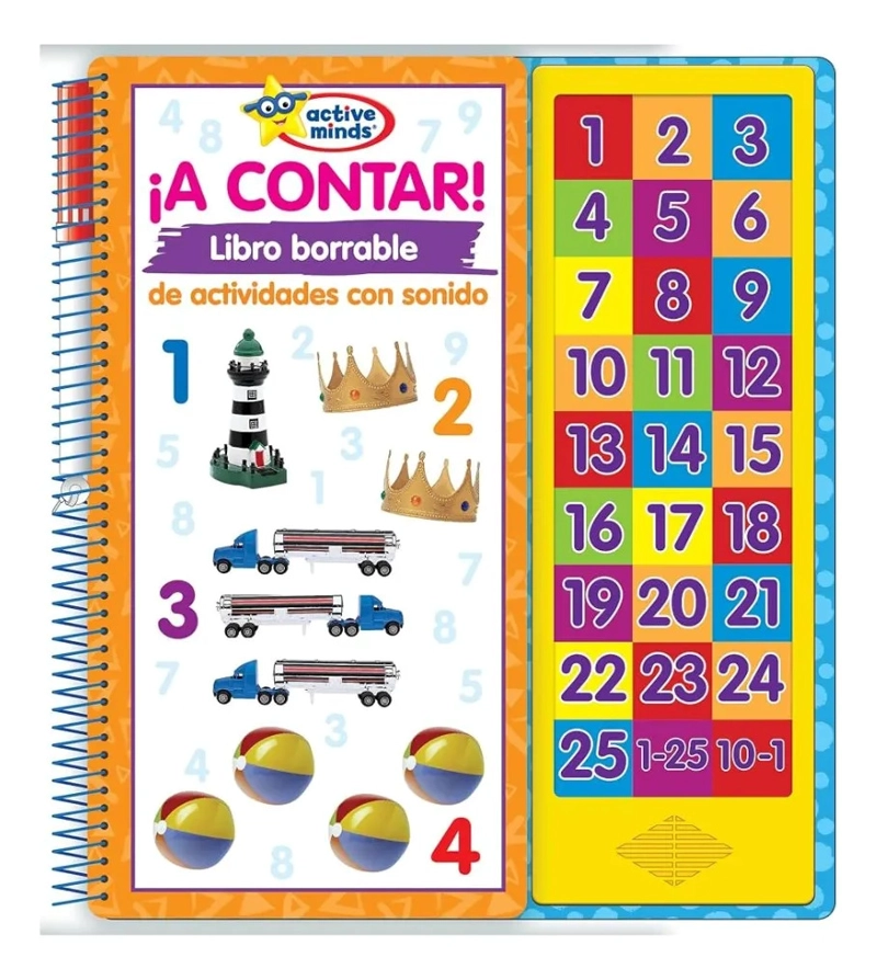 A CONTAR LOS NUMEROS ESCRIBE Y BORRA LIBRO CON 27 SONIDOS - 1
