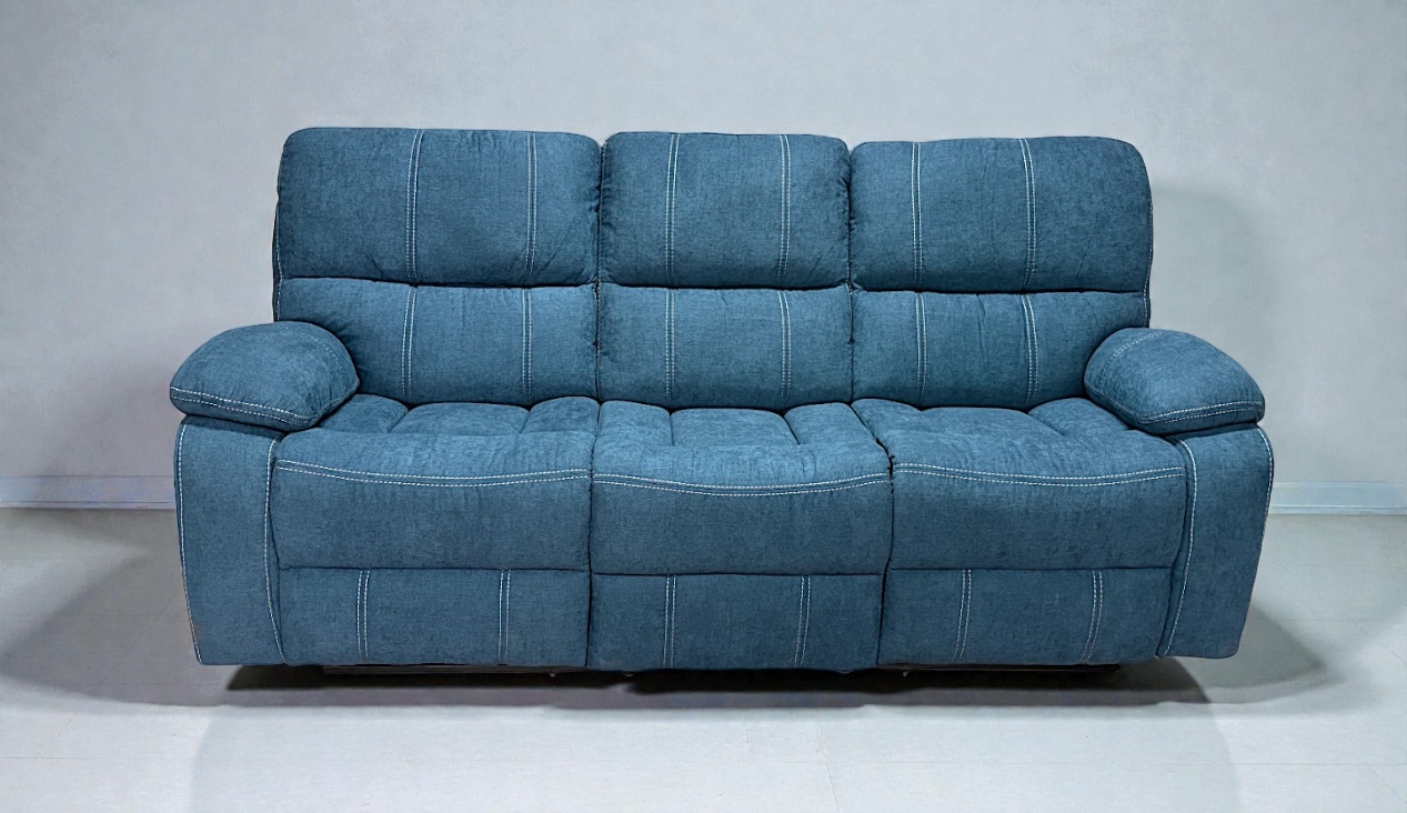 SOFA RECLINABLE ELECTRICO RELAXLINE 3 CUERPOS AZUL/USB - 1