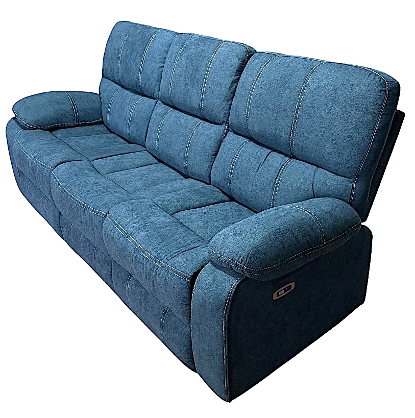 SOFA RECLINABLE ELECTRICO RELAXLINE 3 CUERPOS AZUL/USB - 2
