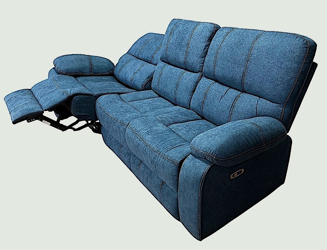 SOFA RECLINABLE ELECTRICO RELAXLINE 3 CUERPOS AZUL/USB - 3