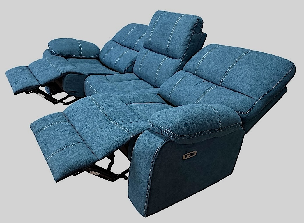 SOFA RECLINABLE ELECTRICO RELAXLINE 3 CUERPOS AZUL/USB - 4