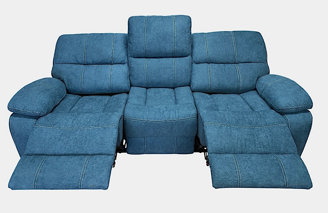 SOFA RECLINABLE ELECTRICO RELAXLINE 3 CUERPOS AZUL/USB - 5