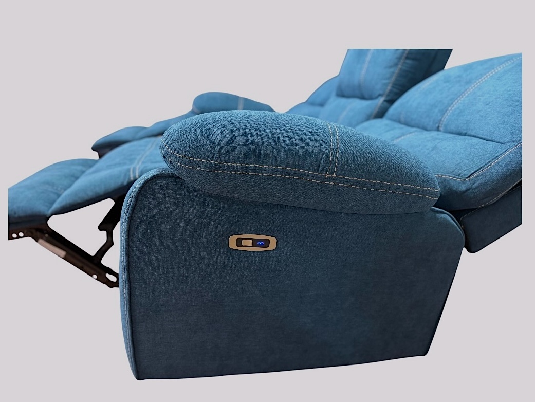 SOFA RECLINABLE ELECTRICO RELAXLINE 3 CUERPOS AZUL/USB - 7