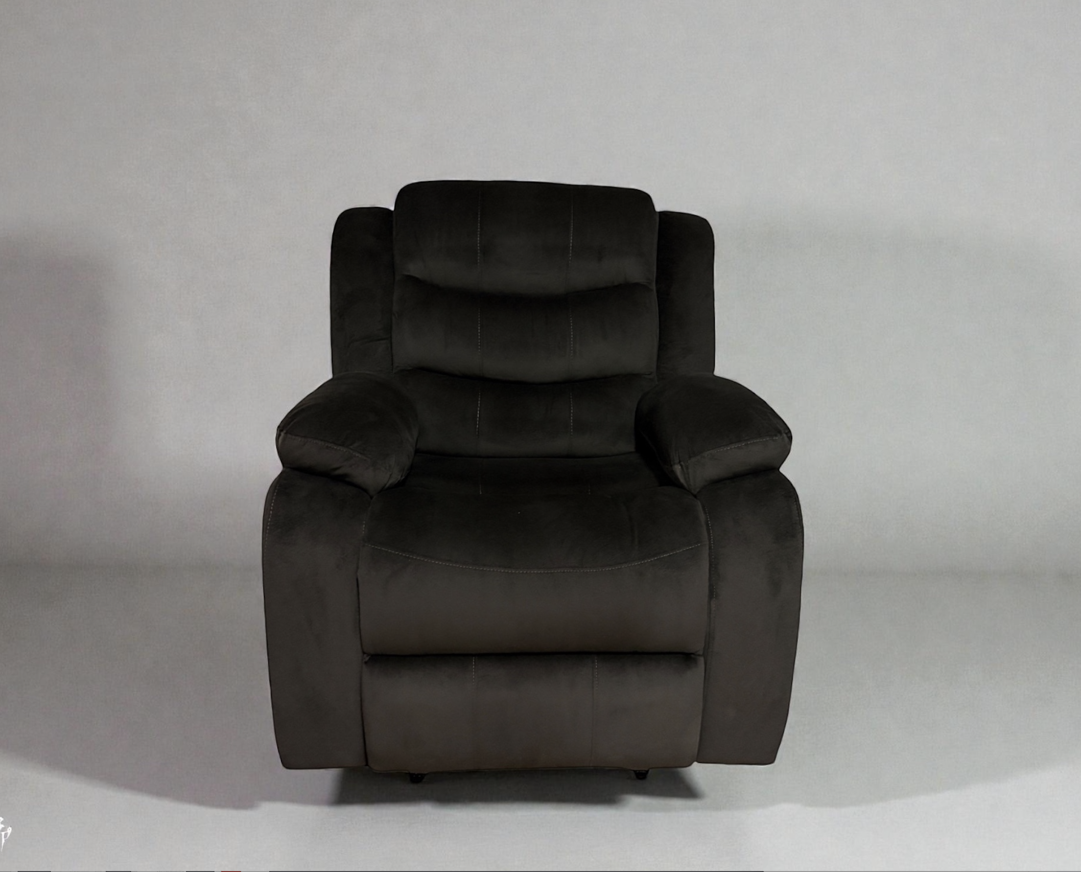 BERGER RECLINABLE RELAXLINE CHOCOLATE OSCURO FELPA - 1