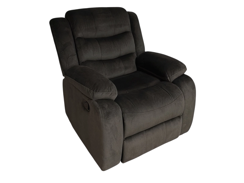 BERGER RECLINABLE RELAXLINE CHOCOLATE OSCURO FELPA - 2