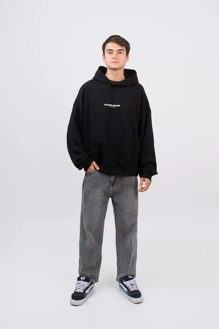 HOODIE BOXY FIT NEGRO L - 3