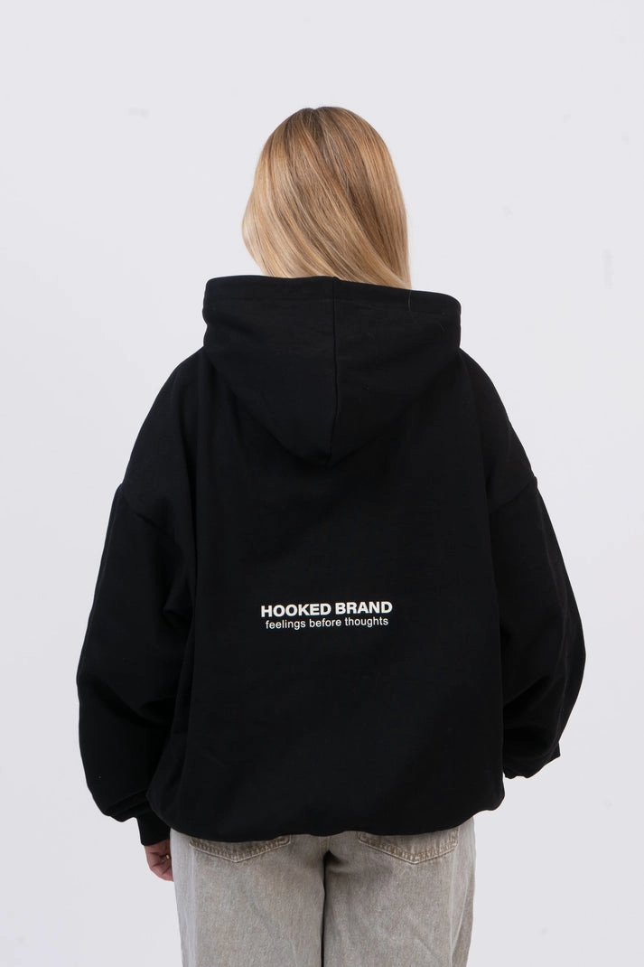HOODIE BOXY FIT NEGRO L - 5