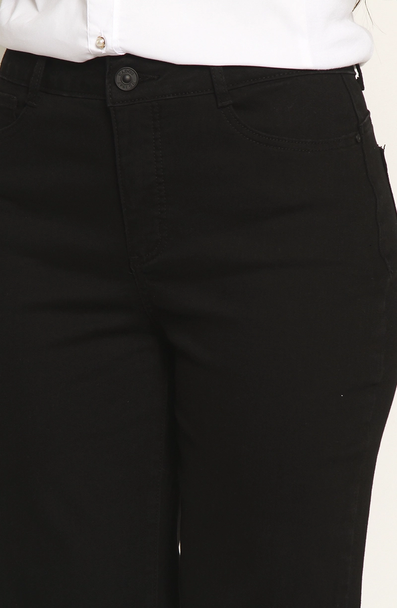 JEANS MUJER RECTO TIRO ALTO PUSH IN PUSH UP PRETINA BASICA - 2