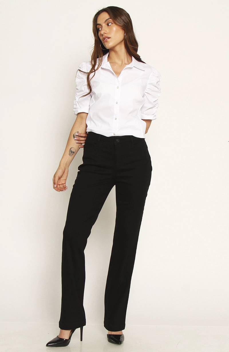 JEANS MUJER RECTO TIRO ALTO PUSH IN PUSH UP PRETINA BASICA - 4