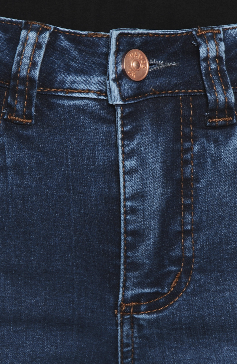JEANS MUJER RECTO TIRO ALTO PUSH IN PUSH UP PRETINA BASICA UN BOTON - 3