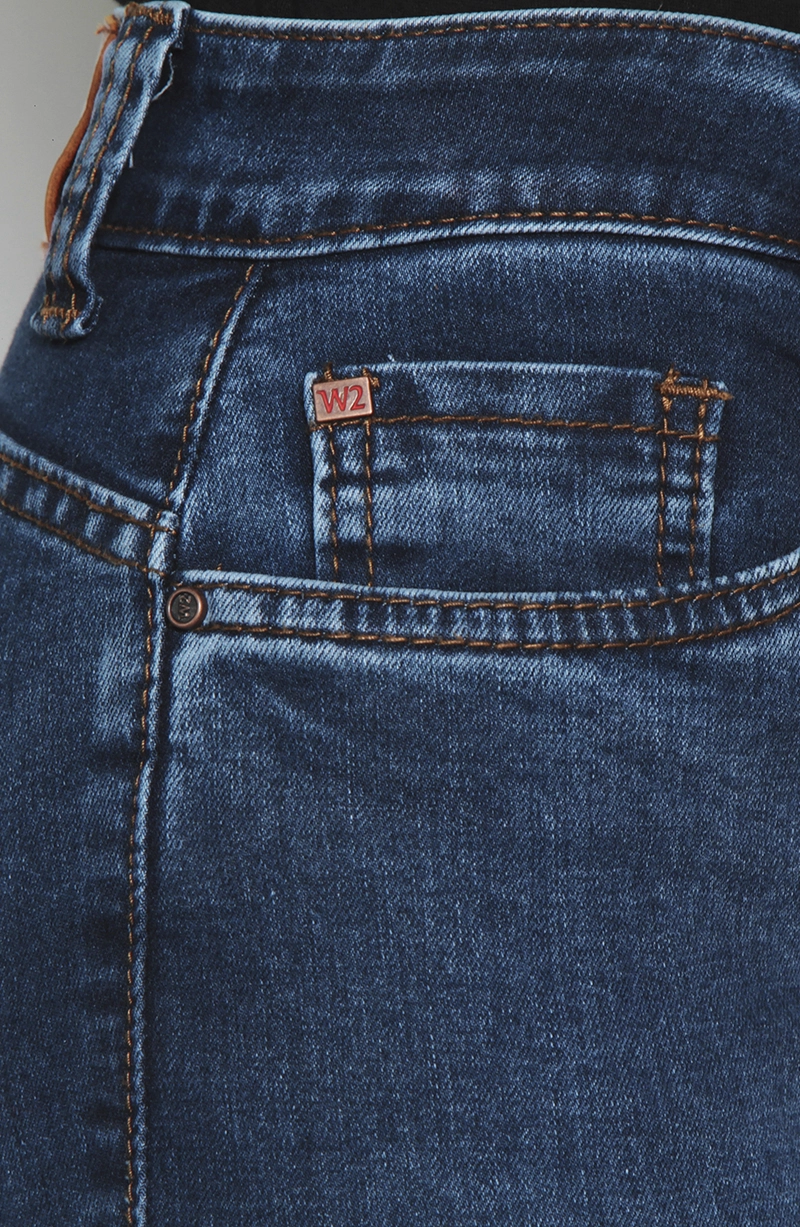 JEANS MUJER RECTO TIRO ALTO PUSH IN PUSH UP PRETINA BASICA UN BOTON - 4