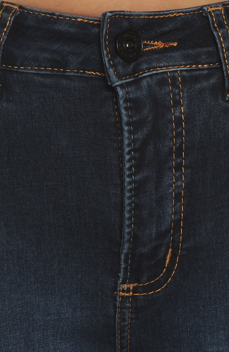JEANS MUJER FLARE TIRO ALTO PRETINA BASICA 1 BOTON - 2