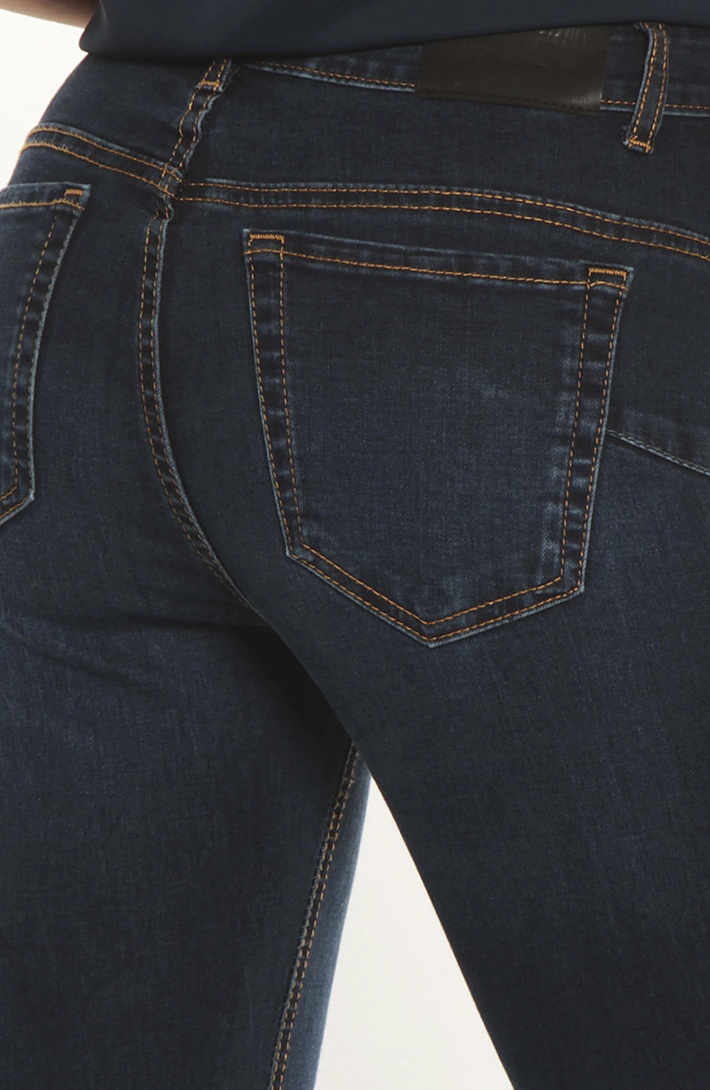 JEANS MUJER FLARE TIRO ALTO PRETINA BASICA 1 BOTON - 5