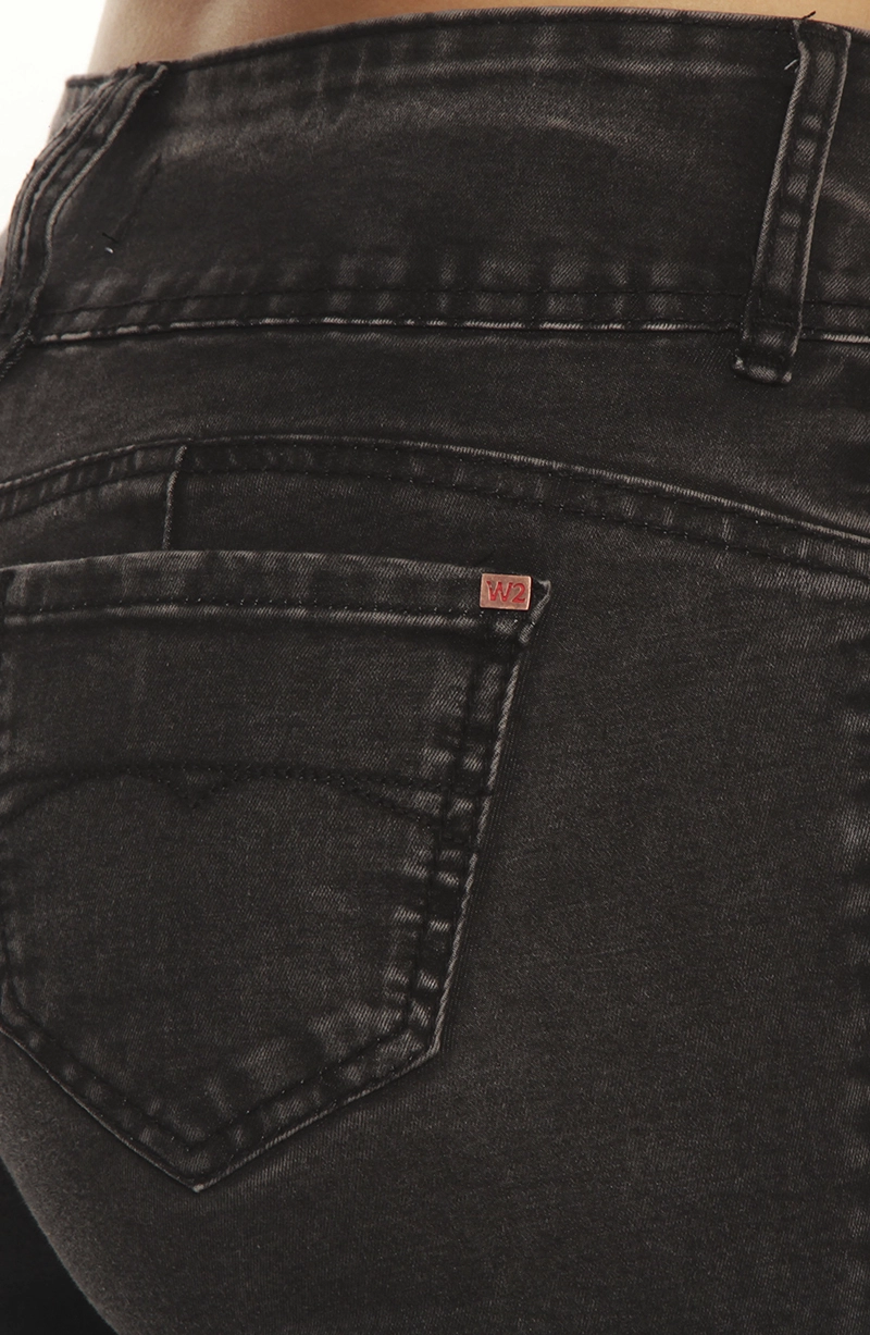 JEANS MUJER TIRO ALTO RECTO  PRETINA ALTA DOS BOTONES - 5
