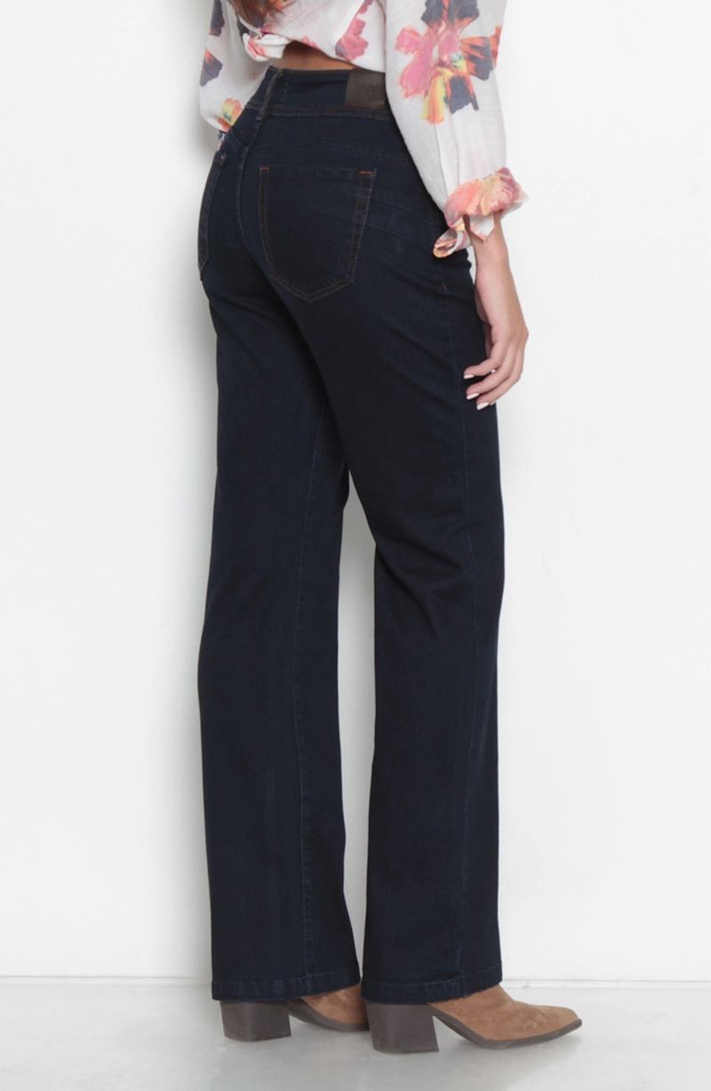 JEANS MUJER RECTO TIRO ALTO PUSH IN PUSH UP PRETINA MEDIA 2 BOTONES - 6