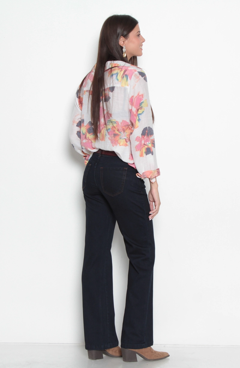 JEANS MUJER RECTO TIRO ALTO PUSH IN PUSH UP PRETINA MEDIA 2 BOTONES - 7