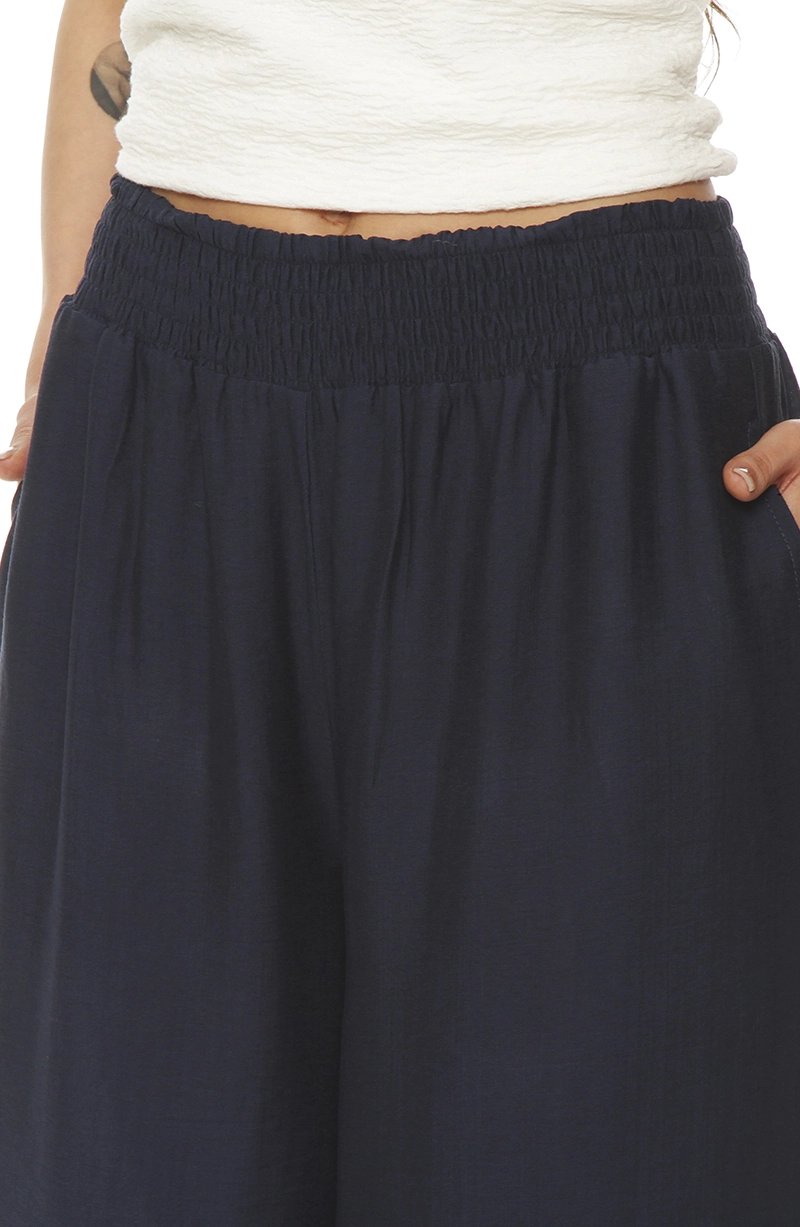 PANTALON WIDE LEG TIRO ALTO PRETINA ANCHA ELASTICADA - 2