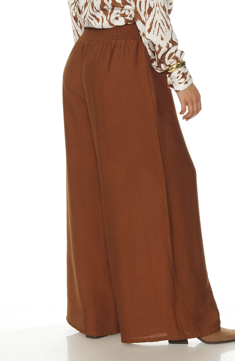 PANTALON WIDE LEG TIRO ALTO PRETINA ANCHA ELASTICADA - 5