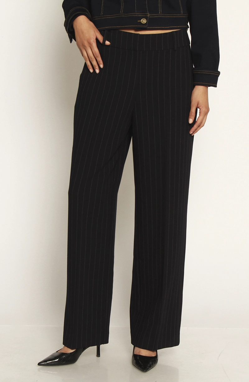 PANTALON RECTO TIRO ALTO PRETINA BASICA - 1