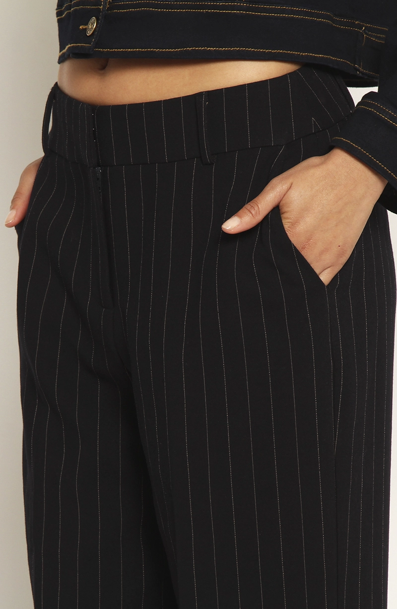 PANTALON RECTO TIRO ALTO PRETINA BASICA - 2