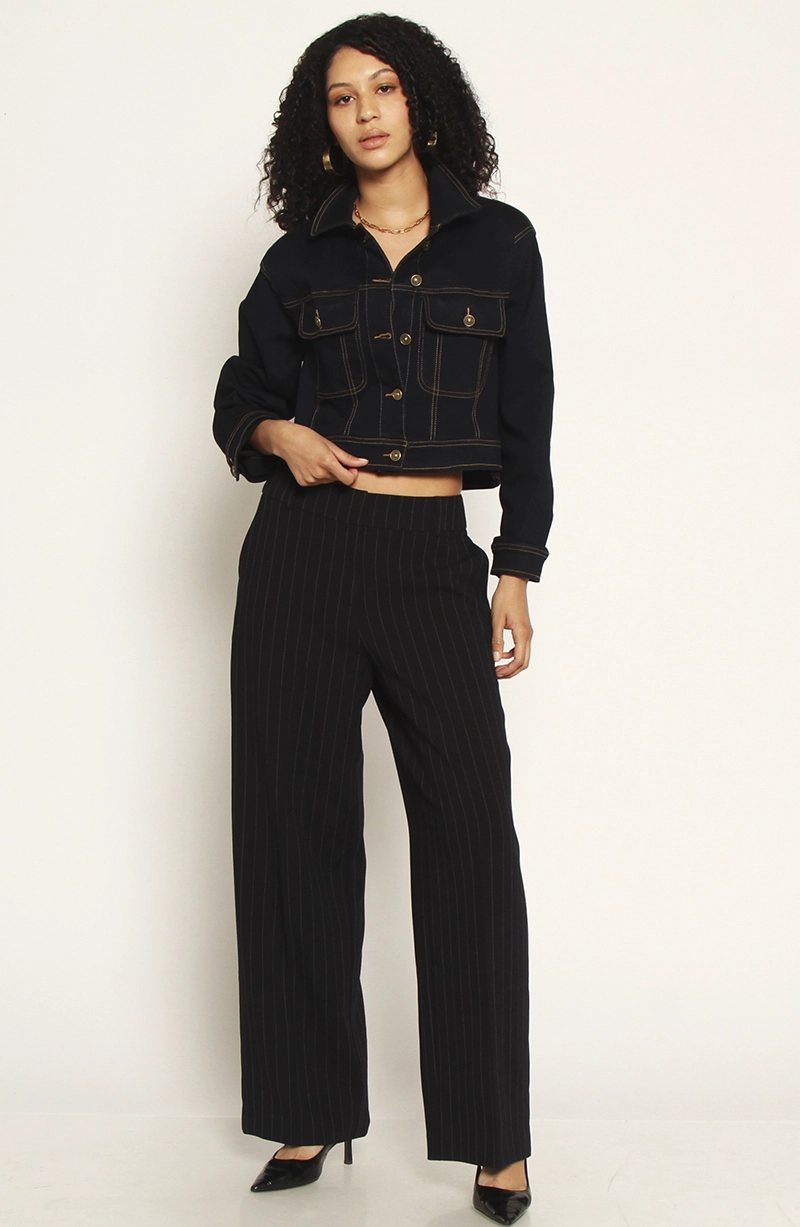 PANTALON RECTO TIRO ALTO PRETINA BASICA - 5