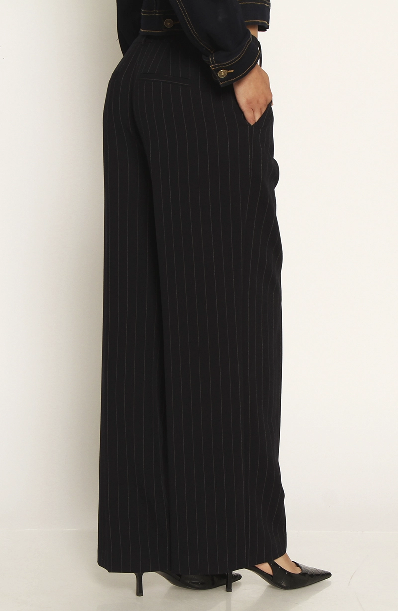 PANTALON RECTO TIRO ALTO PRETINA BASICA - 6